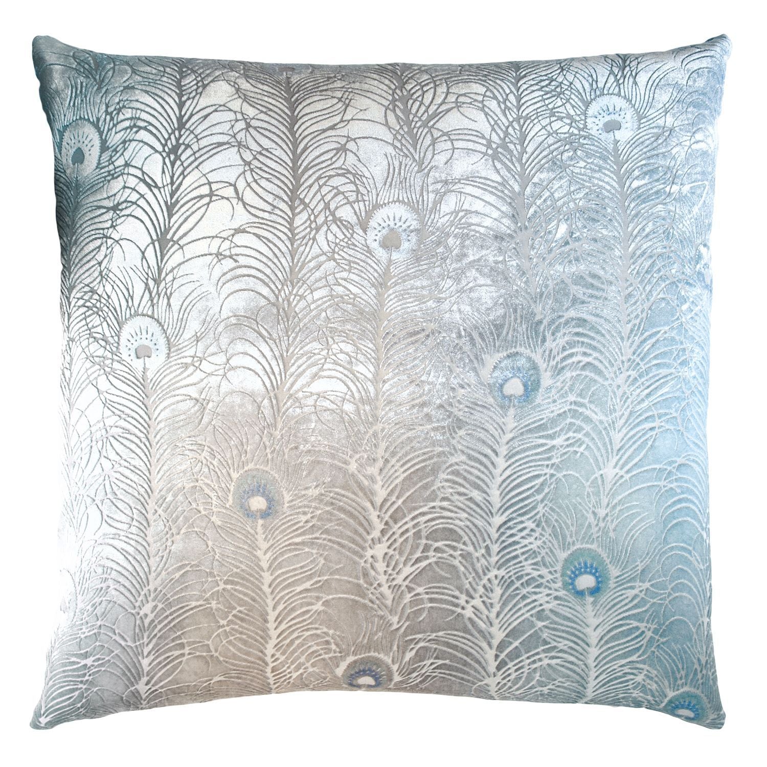 Fig Linens - Robin's Egg Peacock Feather Decorative Pillow by Kevin O'Brien Studio