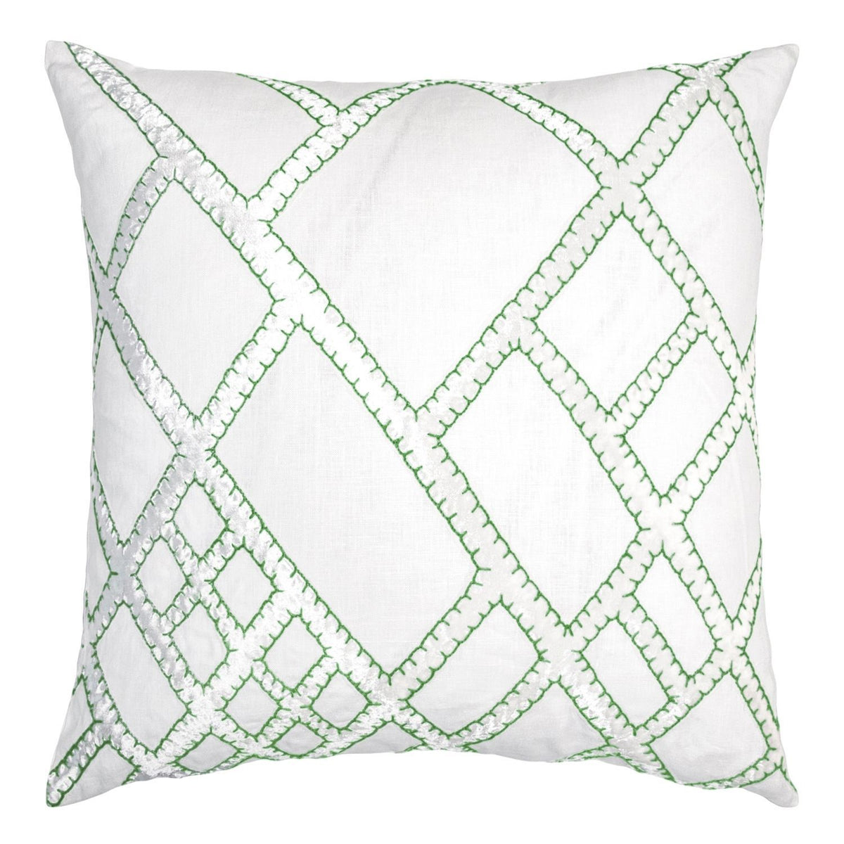 Fig Linens - Grass Net Velvet Appliqué Pillow by Kevin O&#39;Brien Studio