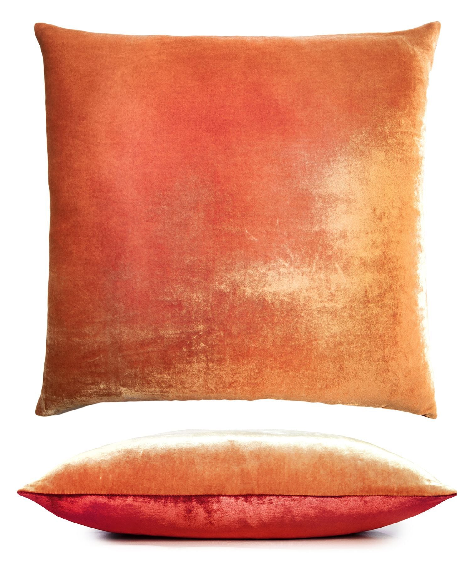 Fig Linens - Wildberry/Mango Two Tone Ombre Pillow by Kevin O'Brien Studio