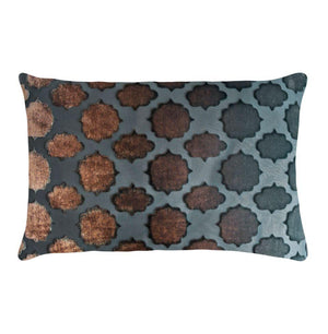 Mod Fretwork Gunmetal Velvet Pillows by Kevin O'Brien Studio - Fig Linens