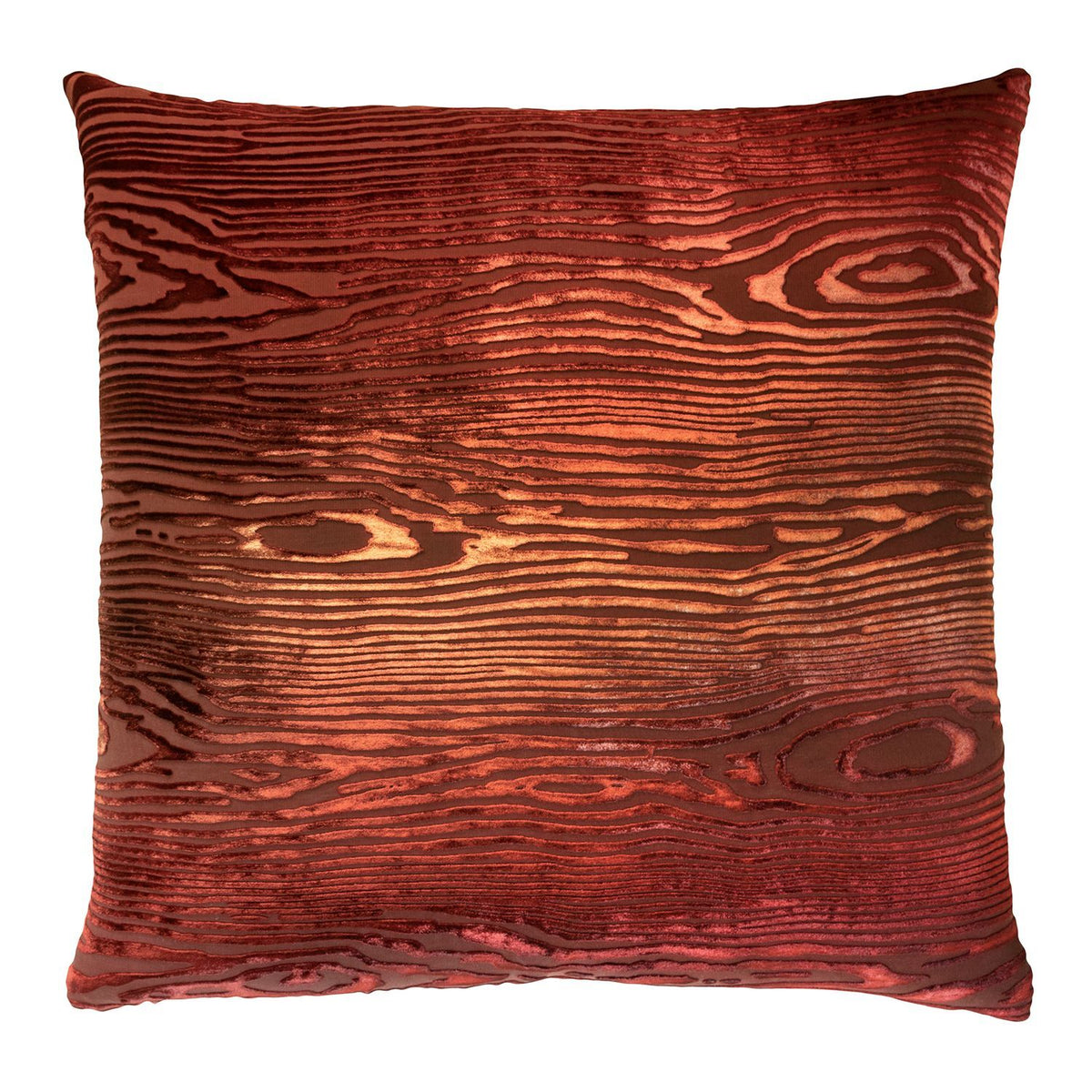 Paprika Woodgrain Velvet Pillow by Kevin O&#39;Brien Studio | Fig Linens