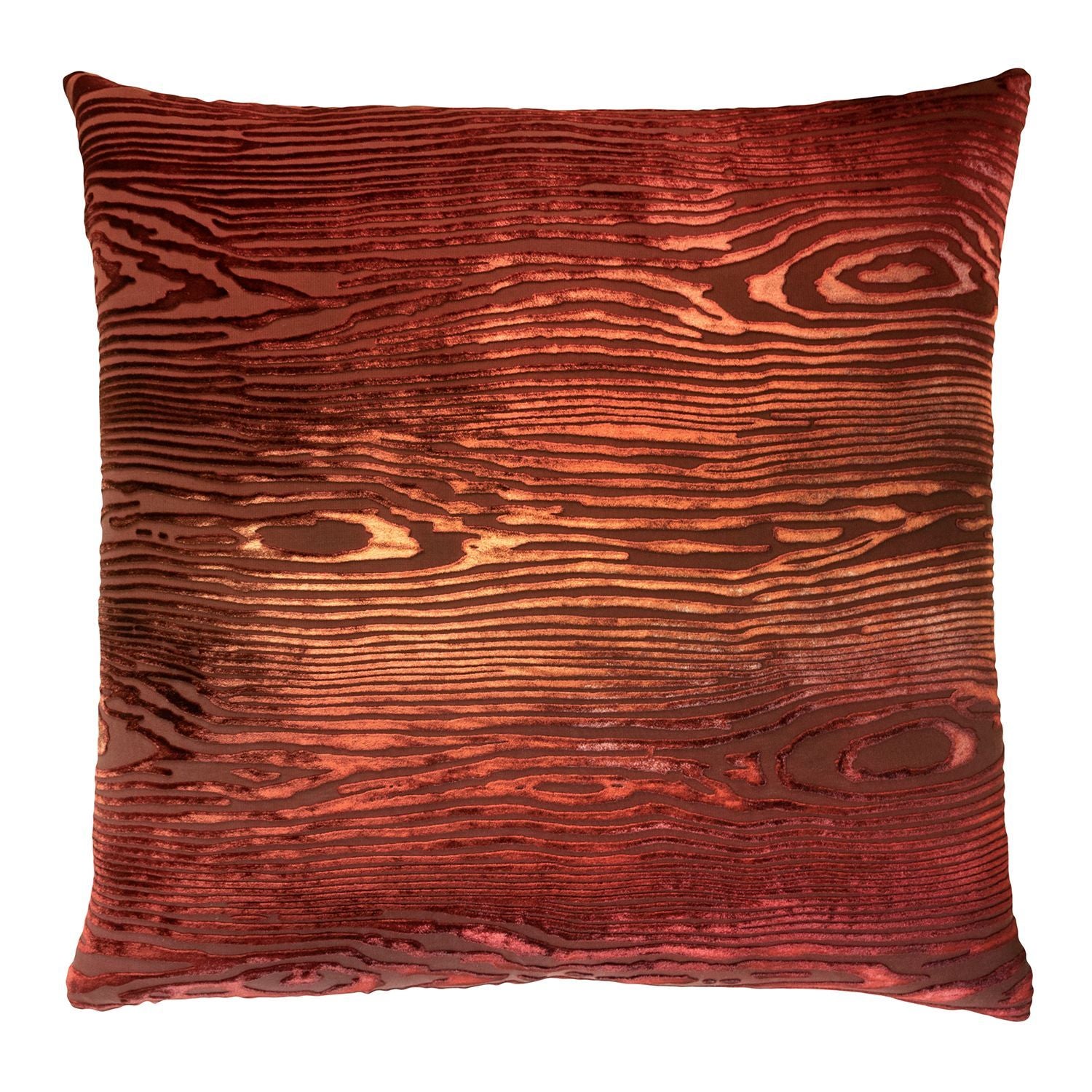 Paprika Woodgrain Velvet Pillow by Kevin O'Brien Studio | Fig Linens