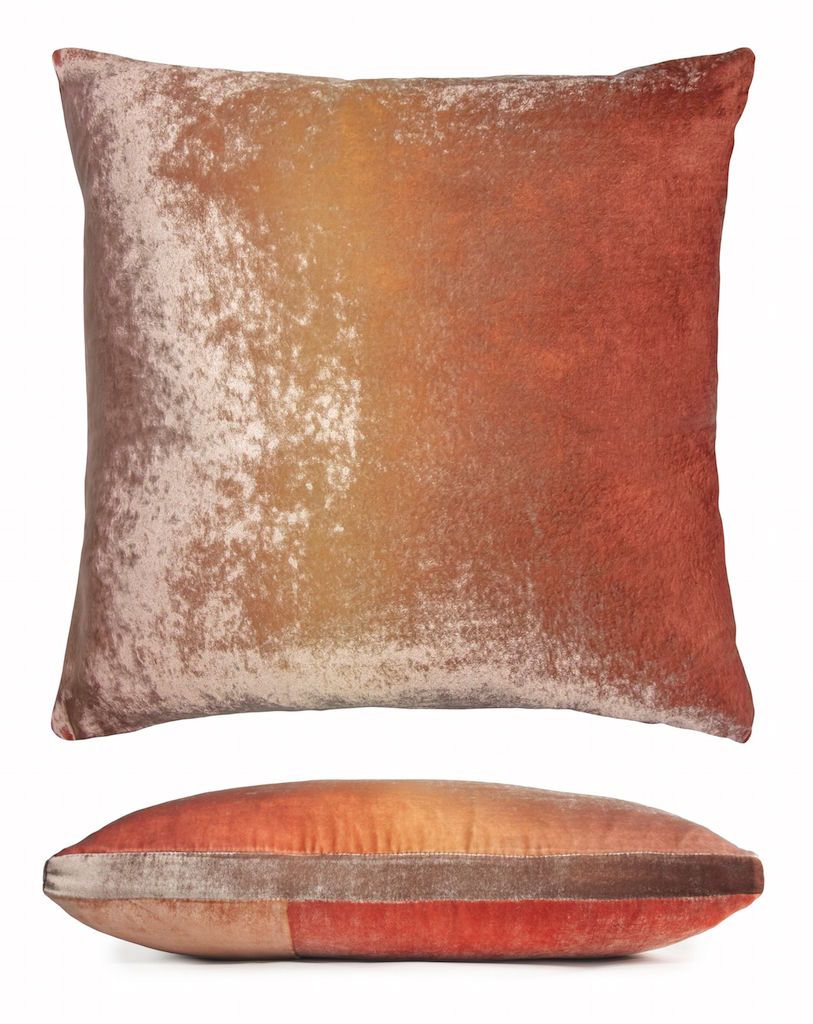 Kevin O'Brien Studio Sunstone Velvet Color Block Pillow - Back - Fig Linens