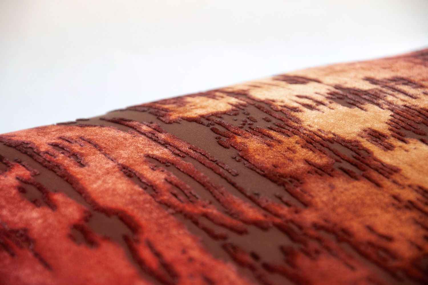 Fig Linens - Paprika Brushstroke Velvet Pillow by Kevin O'Brien Studio  - Detail