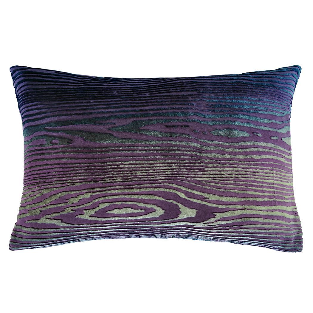 Fig Linens - Woodgrain Peacock Velvet Pillows by Kevin O'Brien Studio