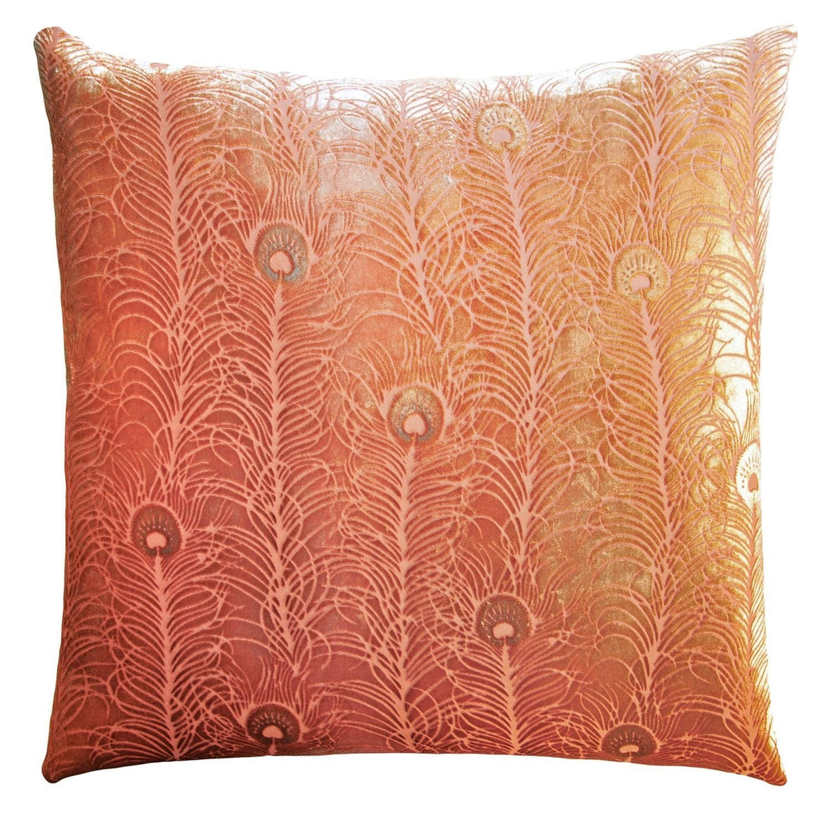Fig Linens - Mango Peacock Feather Decorative Pillow by Kevin O&#39;Brien Studio