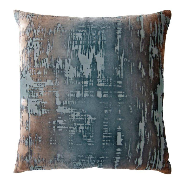 Fig Linens - Brush Stroke Gunmetal Velvet Pillows Kevin O&#39;Brien Studio