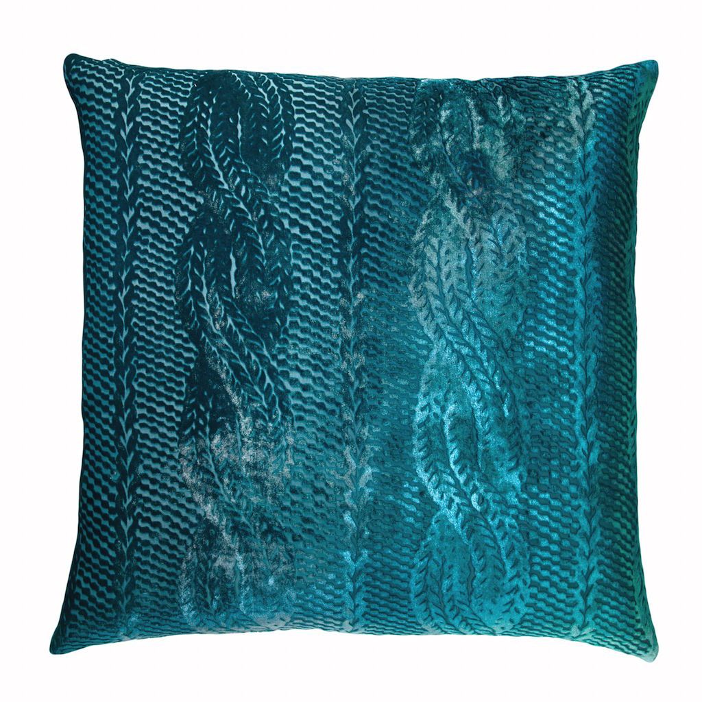Fig Linens - Pacific Cable Knit Decorative Pillow by Kevin O&#39;Brien Studio