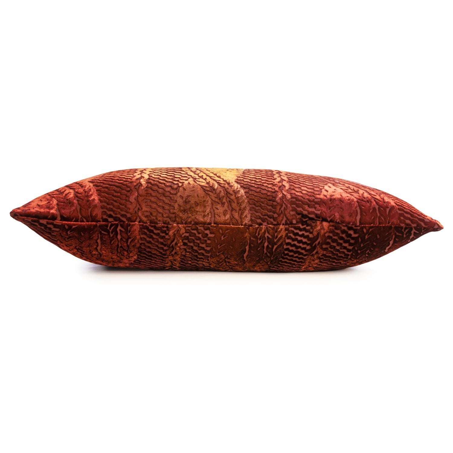 Fig Linens - Paprika Cable Knit Velvet Pillow by Kevin O'Brien Studio - Side