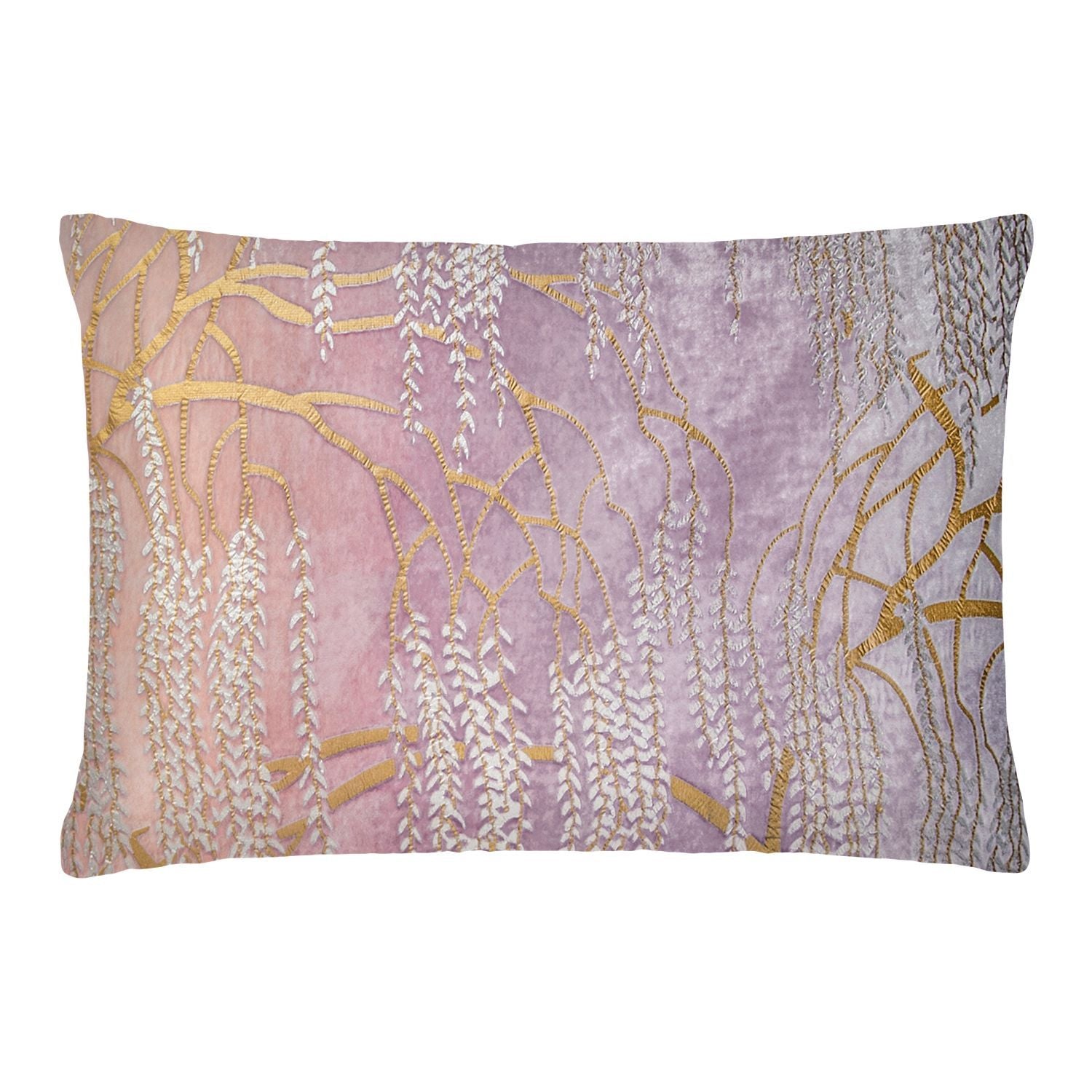 Fig Linens - Opal Willow Metallic Boudoir Pillow by Kevin O'Brien Studio
