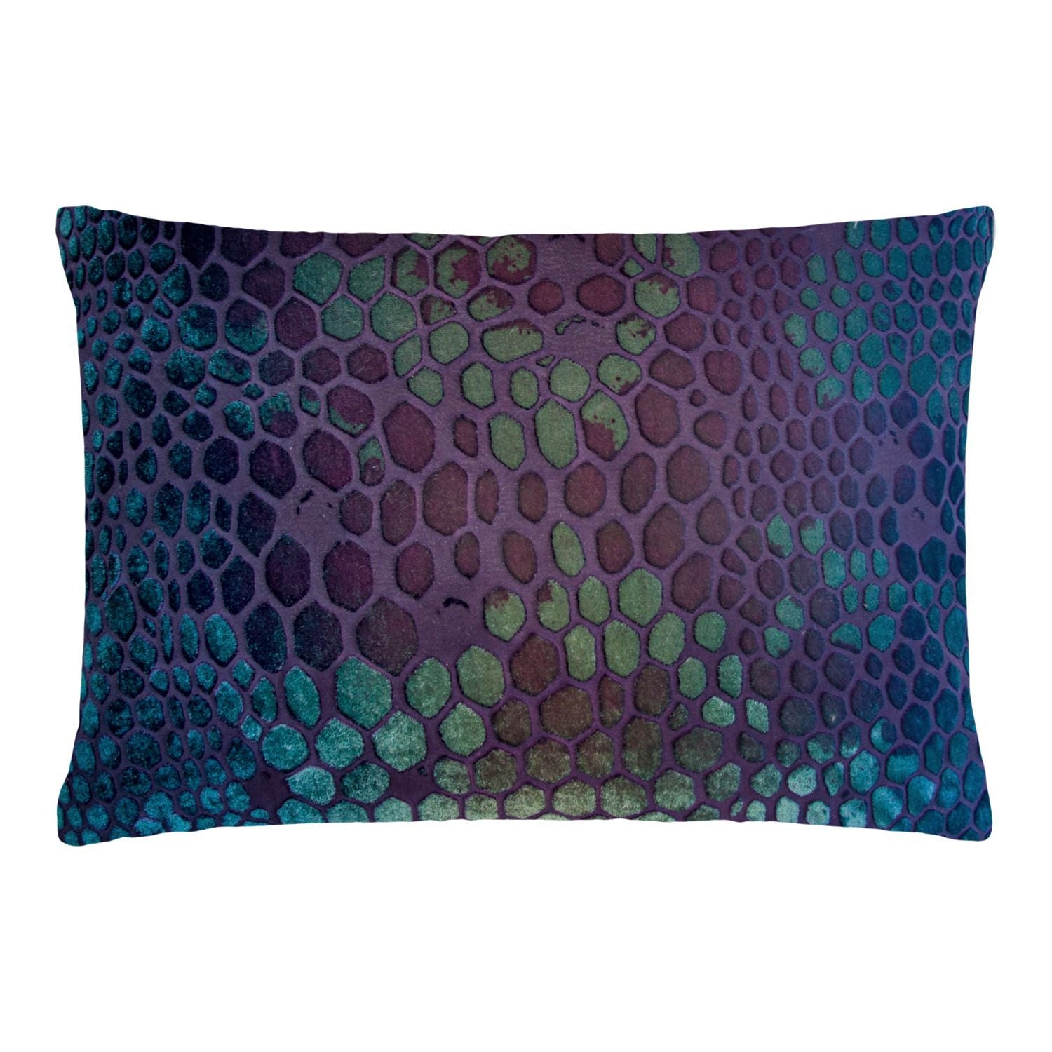 Fig Linens - Snakeskin Velvet Peacock Pillows by Kevin O'Brien Studio