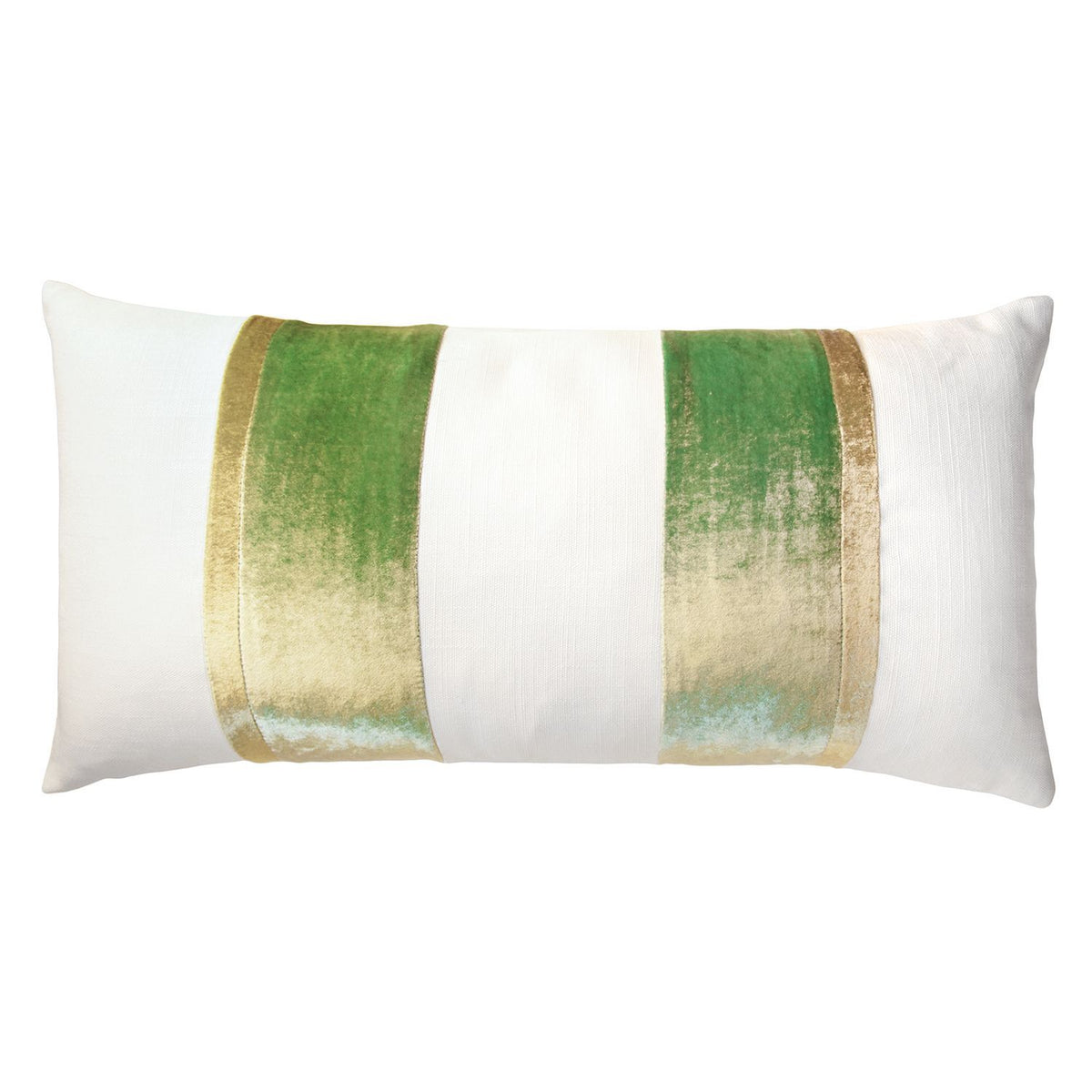 Fig Linens - Grass Stripe Oblong Decorative Pillow by Kevin O&#39;Brien Studio