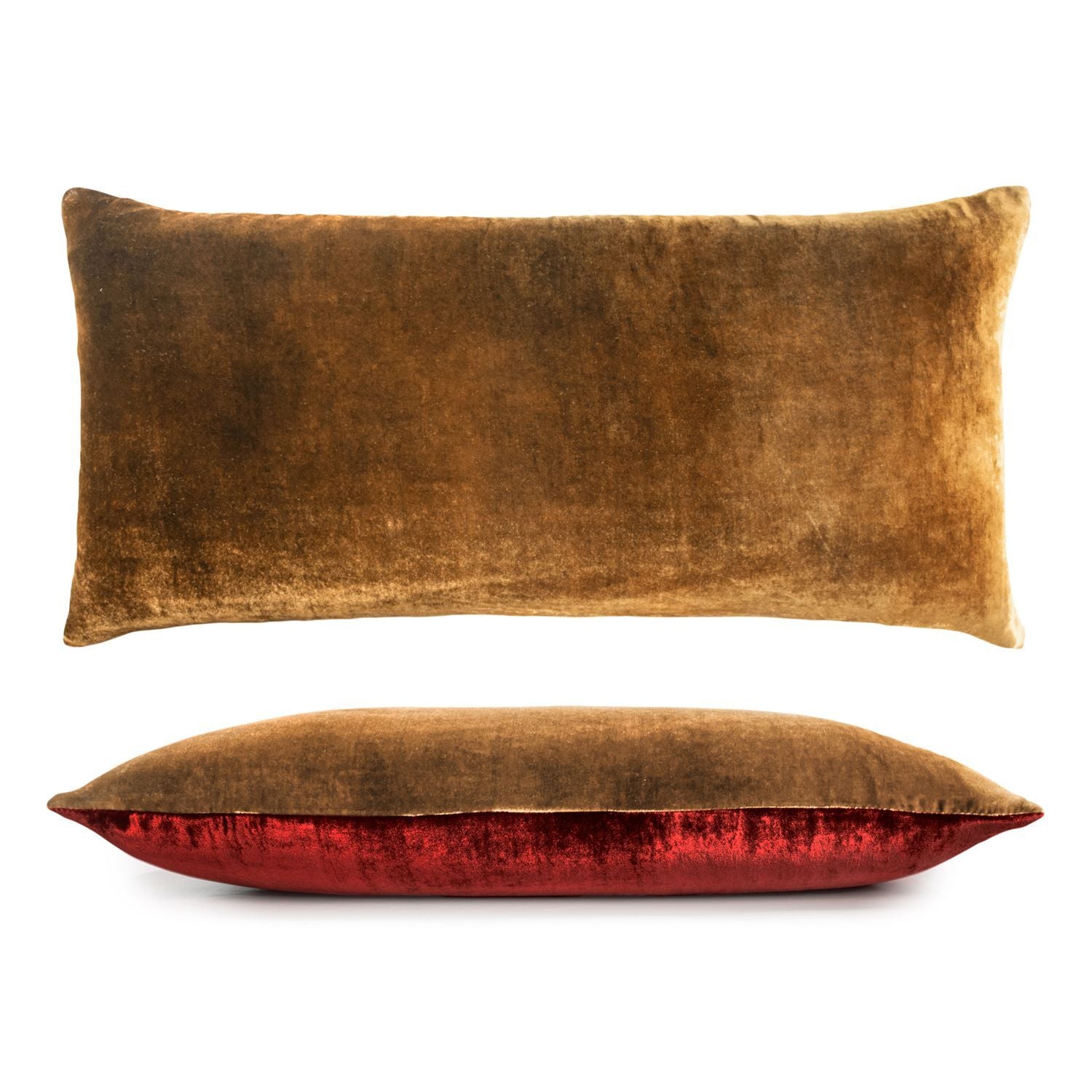 Fig Linens - Copper Ivy/Paprika Two Tone Reversible Ombre Pillow by Kevin O'Brien Studio