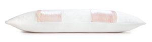 Fig Linens - White & Blush Stripe Oblong Throw Pillow by Kevin O'Brien Studio - Side