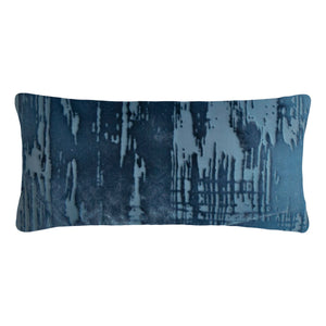 Fig Linens - Brush Stroke Velvet Pillow Denim Velvet Boudoir Pillows Kevin O'Brien Studio