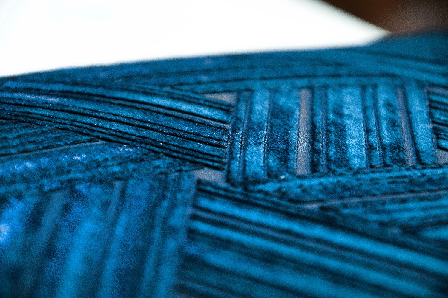 Fig Linens - Cobalt Black Entwined Velvet Pillow by Kevin O'Brien Studio - Details