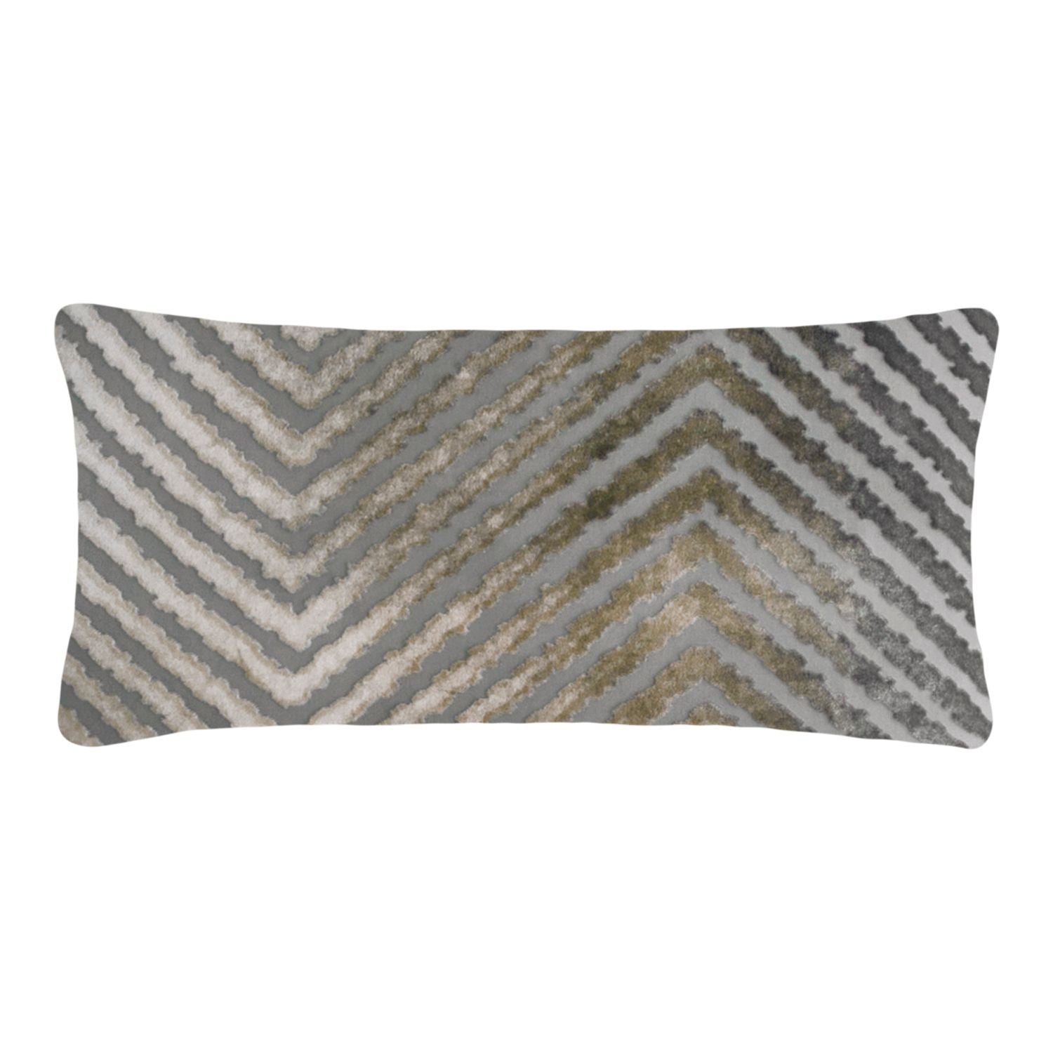 Nickel Chevron Velvet Boudoir Pillows by Kevin O'Brien Studio | Fig Linens