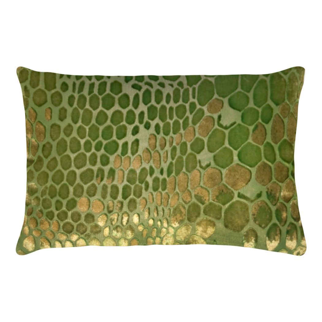 Fig Linens - Grass Snakeskin Velvet Pillows by Kevin O'Brien Studio