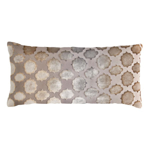 Fig Linens - Mod Fretwork Velvet Coyote Boudoir Pillows by Kevin O’Brien Studio