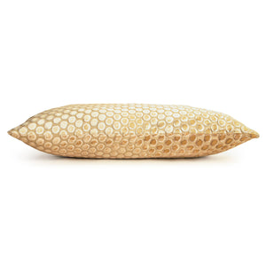 Fig Linens - Dots Velvet Gold Beige Pillows by Kevin O’Brien Studio - Side