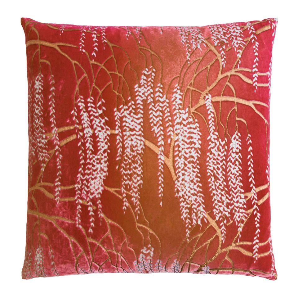 Fig Linens - Wildberry Willow Metallic Decorative Pillow by Kevin O&#39;Brien Studio