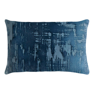 Fig Linens - Brush Stroke Velvet Pillow Denim Pillows Kevin O'Brien Studio