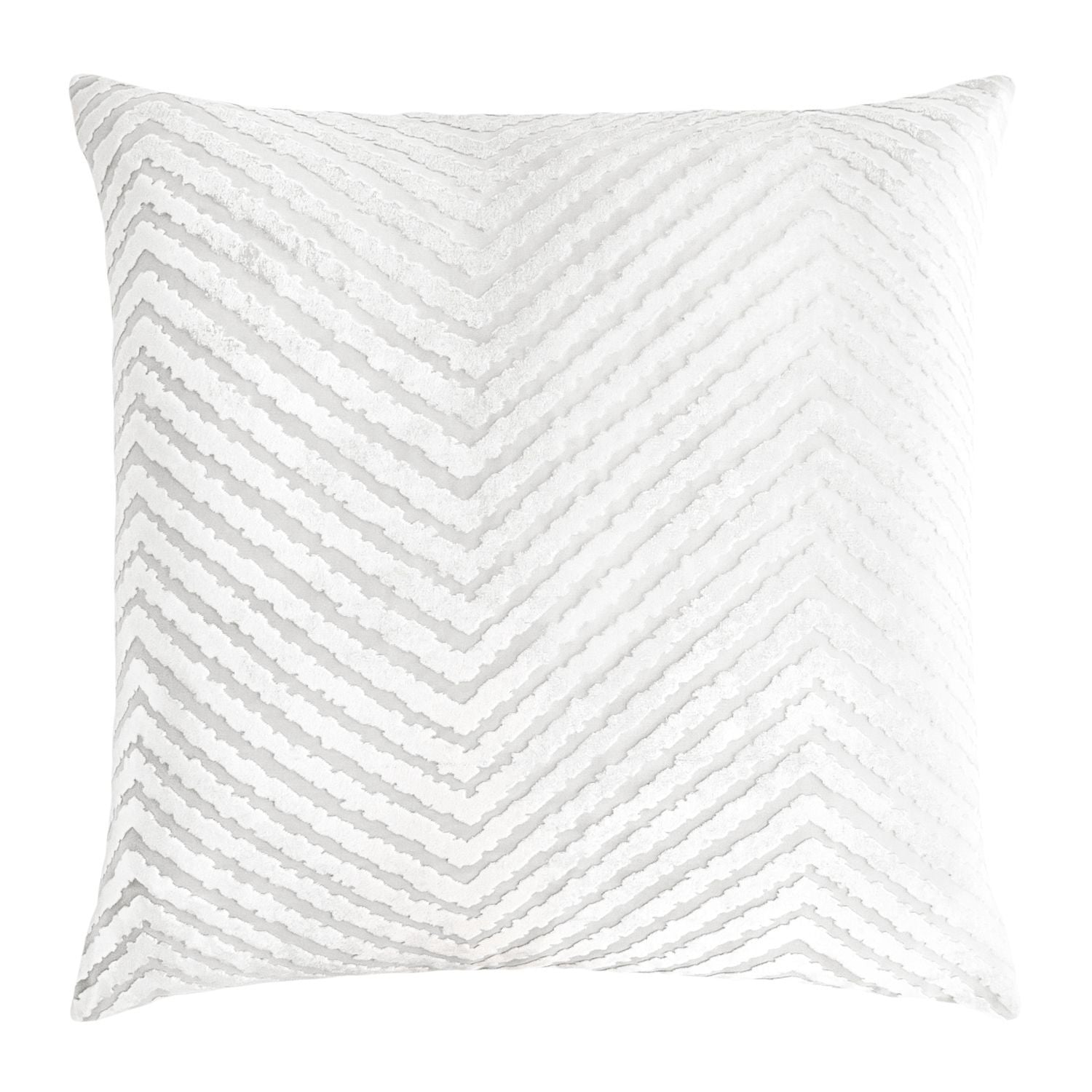 White Chevron Decorative Pillow by Kevin O'Brien Studio | Fig Linens