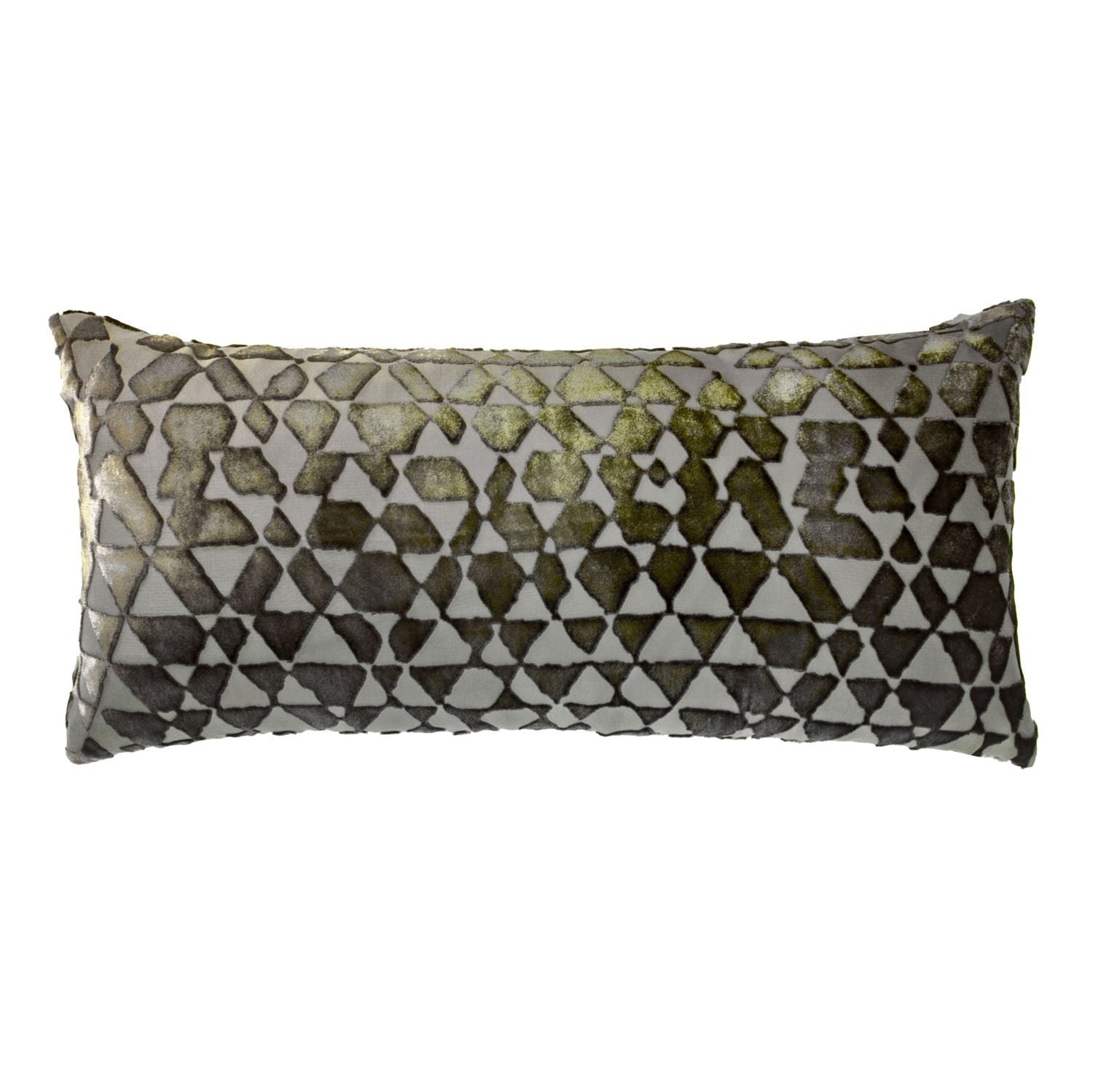 Oregano Triangles Velvet Boudoir Pillow by Kevin O'Brien Studio | Fig Linens