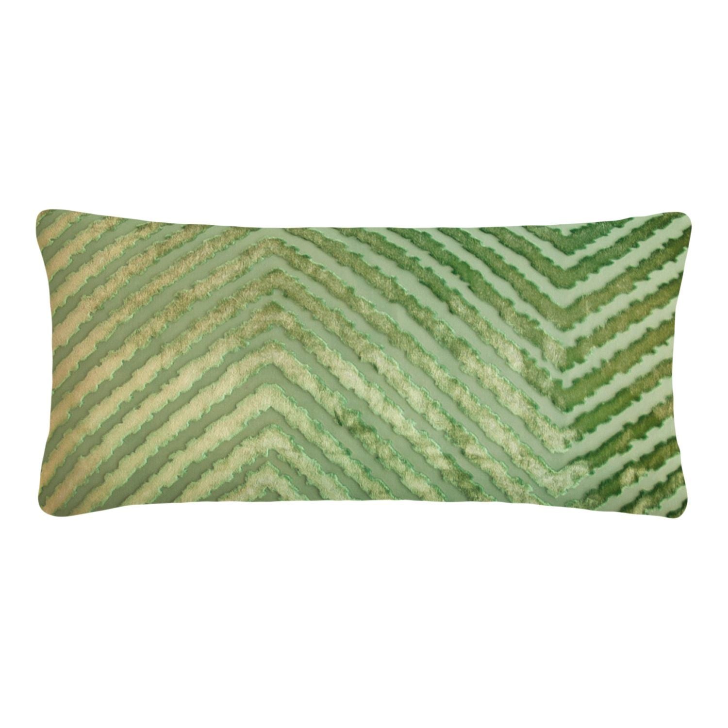 Fig Linens -Grass Chevron Velvet Pillows by Kevin O'Brien Studio