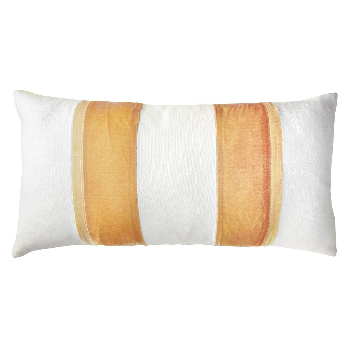 Fig Linens - Gold Beige Stripe Oblong Decorative Pillow by Kevin O&#39;Brien Studio