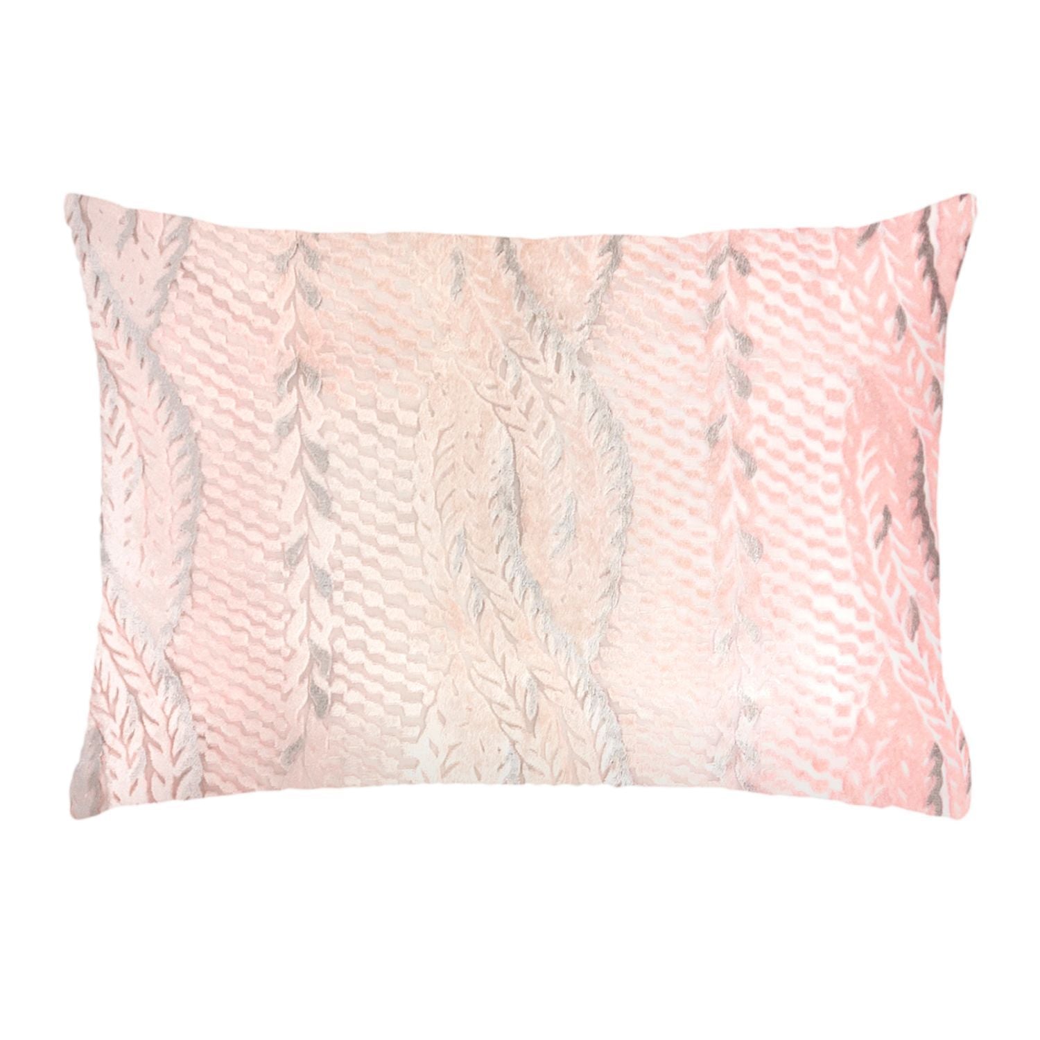 Fig Linens - Blush Cable Knit Boudoir Pillows by Kevin O'Brien Studio