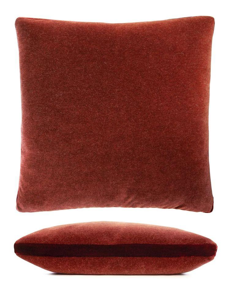 Paprika Square Mohair Pillow by Kevin O&#39;Brien Studio | Fig Linens