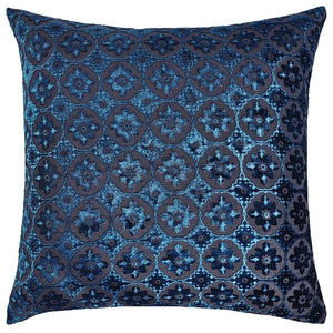Fig Linens - Small Moroccan Cobalt Black Pillows by Kevin O'Brien Studio