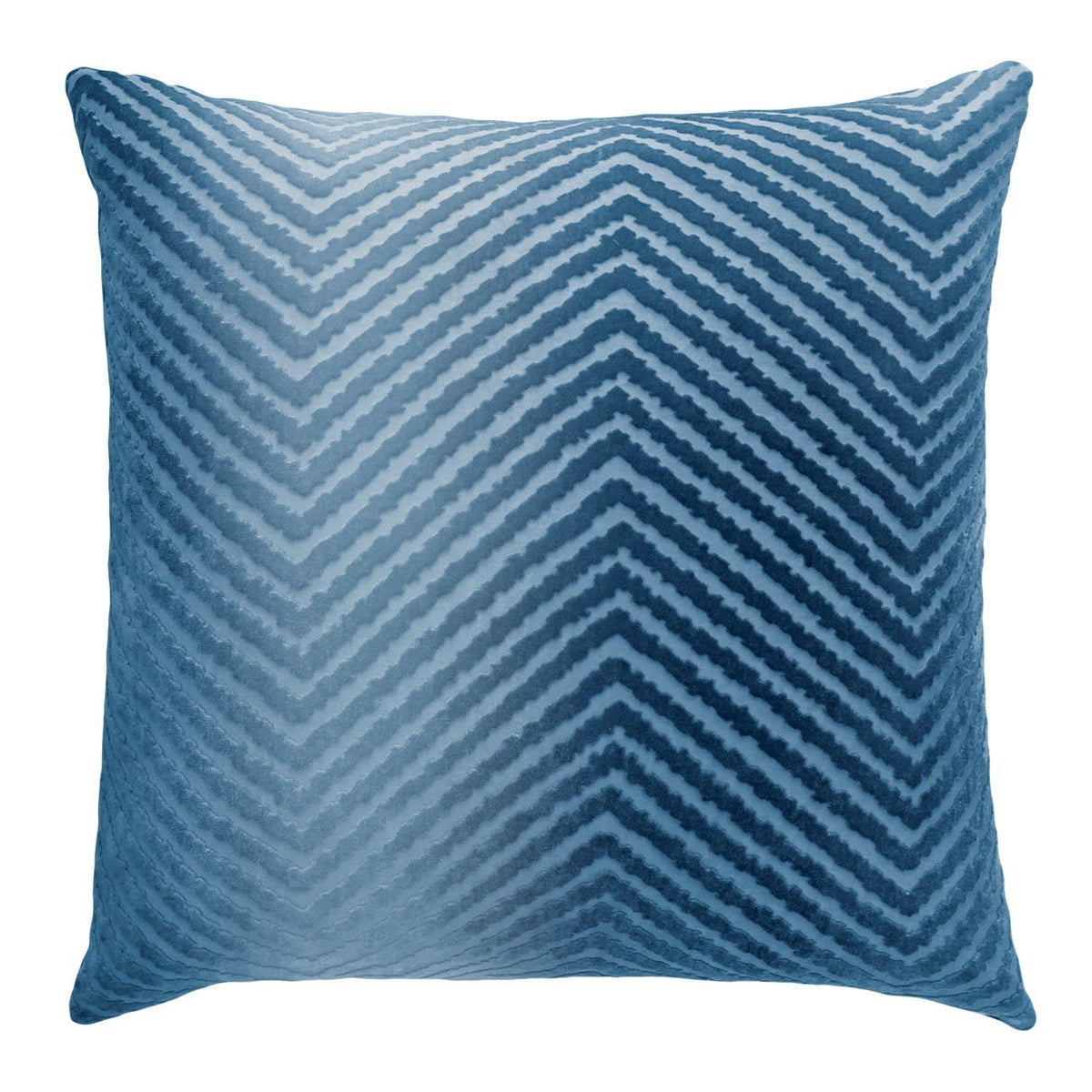 Denim Chevron Square Velvet Pillows by Kevin O&#39;Brien Studio - Fig Linens