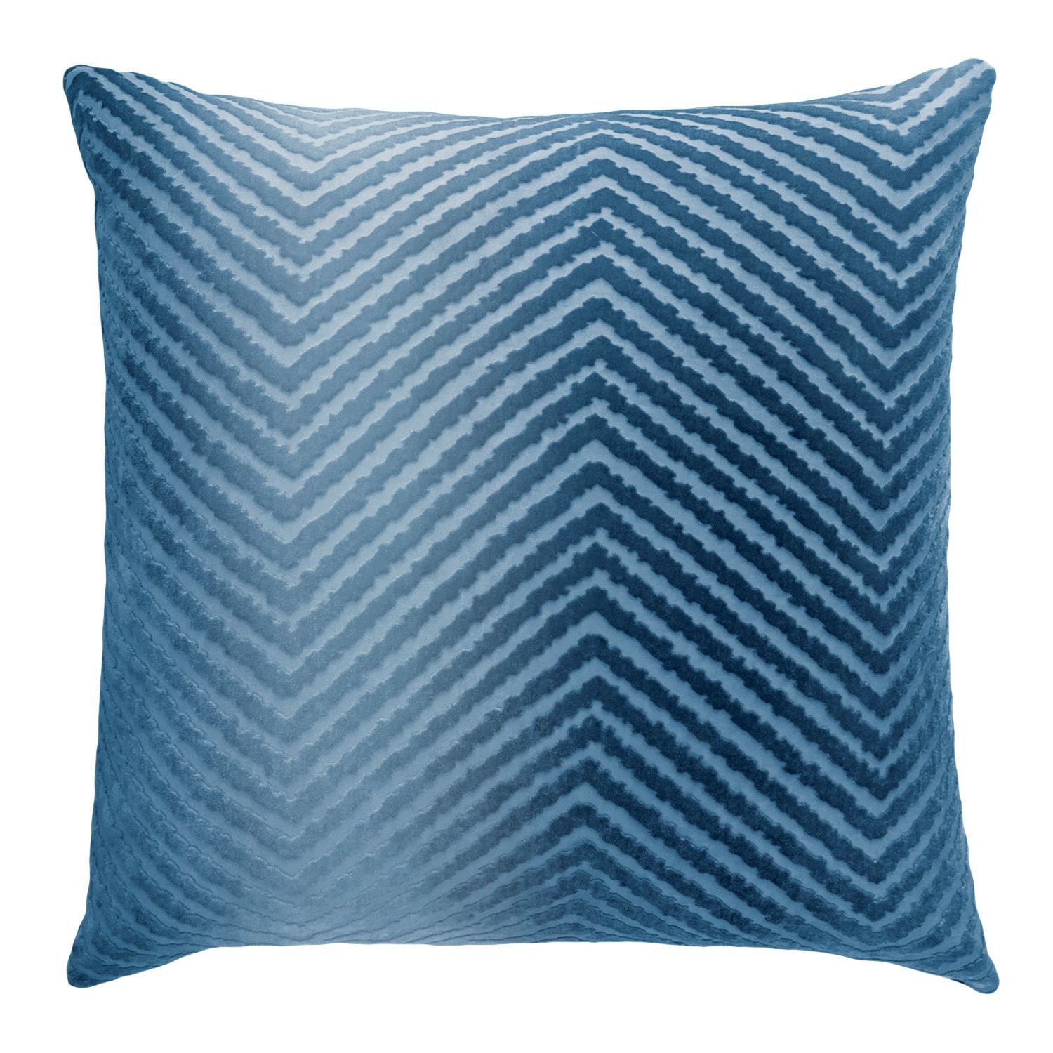Denim Chevron Square Velvet Pillows by Kevin O'Brien Studio - Fig Linens
