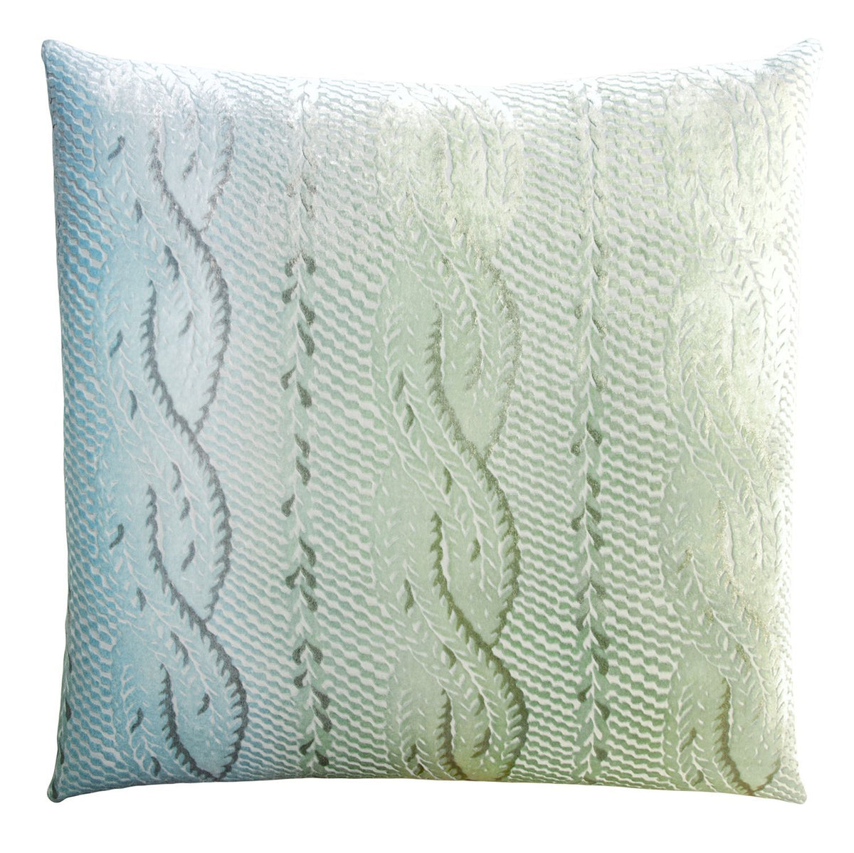 Ice Cable Knit Velvet Pillow by Kevin O&#39;Brien Studio | Fig Linens