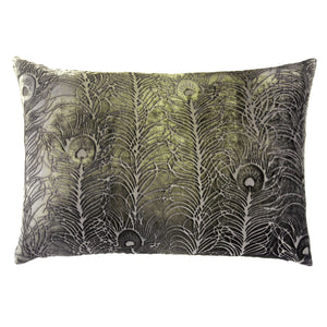 Fig Linens - Oregano Peacock Feather Decorative Pillow by Kevin O'Brien Studio
