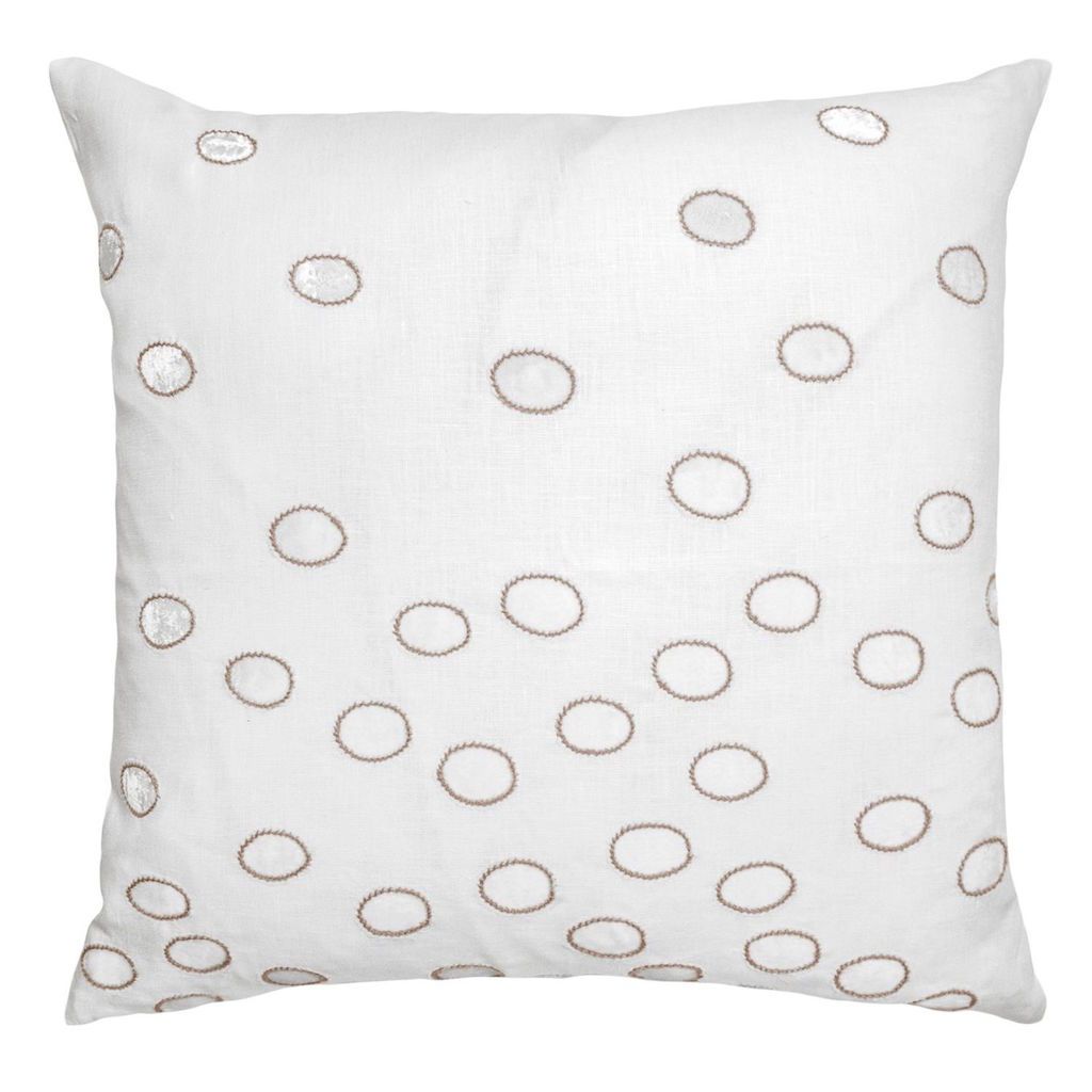 Fig Linens - Latte Ovals Velvet Appliqué Pillow by Kevin O&#39;Brien Studio