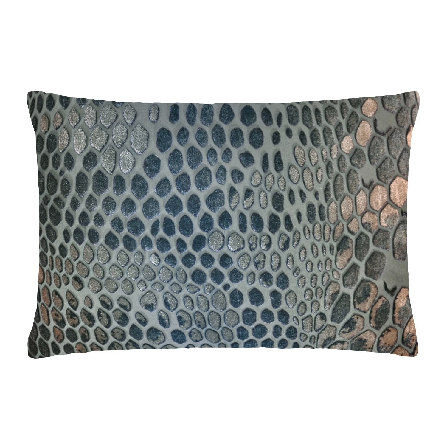 Kevin O'Brien Studio Snakeskin Velvet Pillows in Gunmetal | Fig Linens