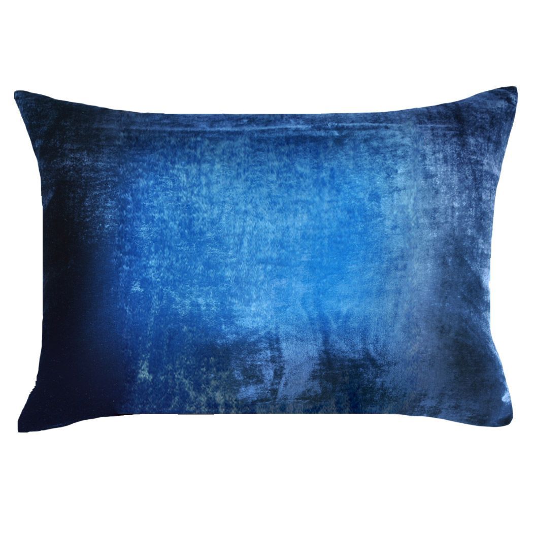 Fig Linens - Kevin O'Brien Studio Midnight Ombre Velvet Boudoir Pillow