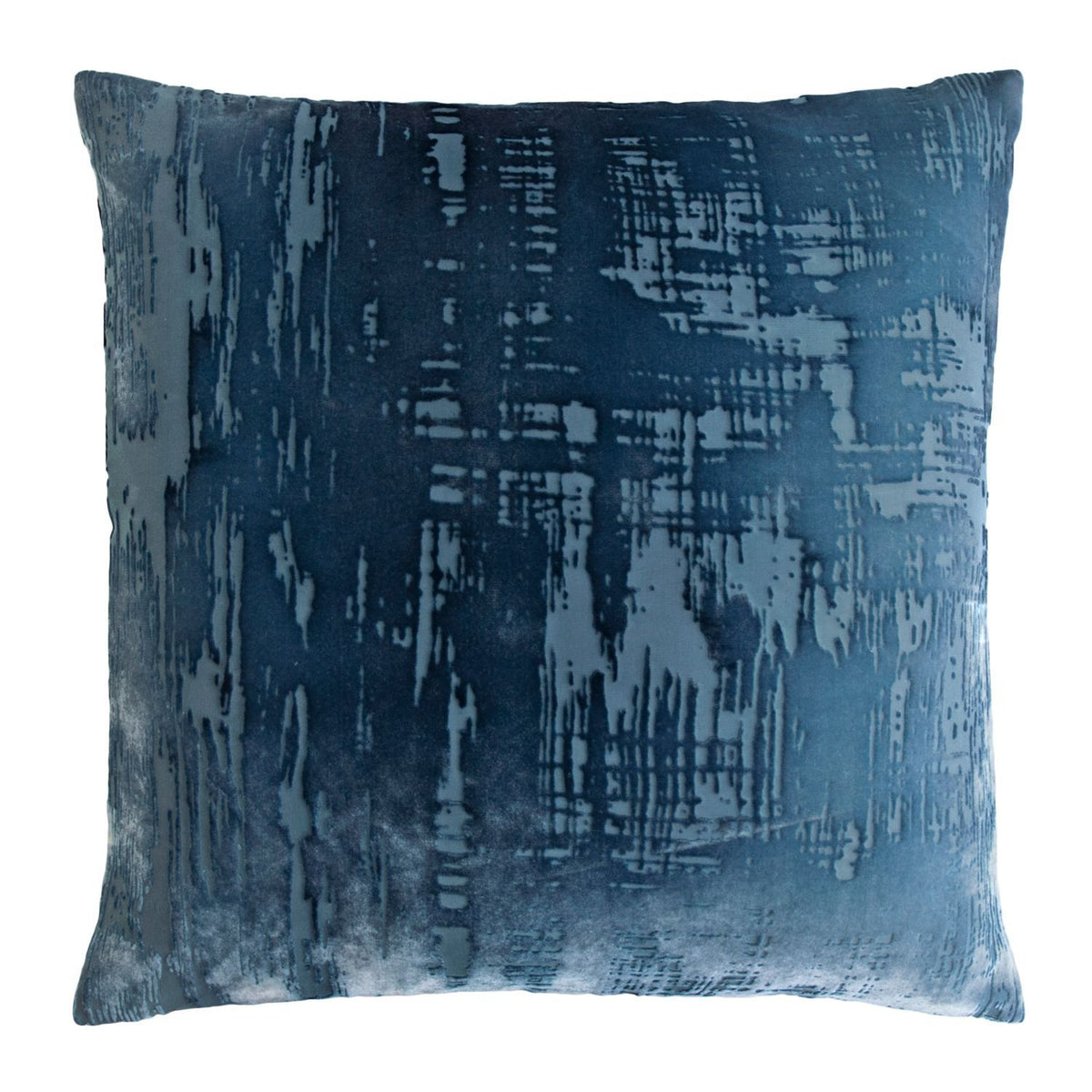 Fig Linens - Brush Stroke Velvet Pillow Denim Pillows Kevin O&#39;Brien Studio