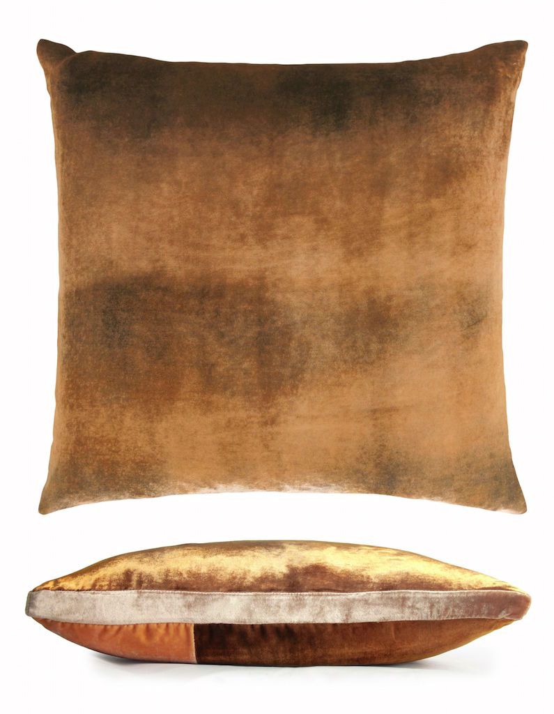 Kevin O'Brien Studio Copper Ivy Velvet Color Block Pillow - Back - Fig Linens