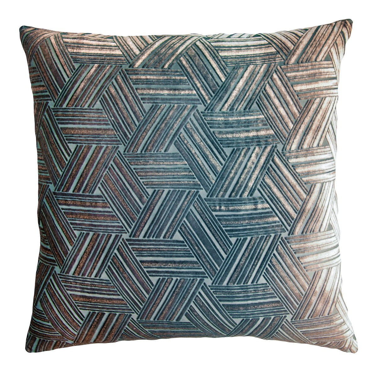 Gunmetal Entwined Velvet Pillow by Kevin O&#39;Brien Studio | Fig Linens