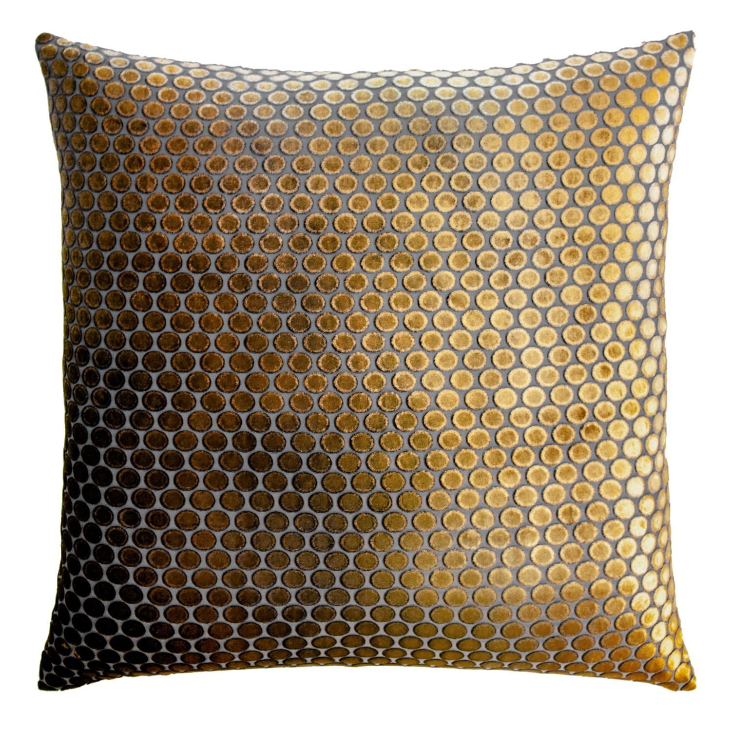 Fig Linens - Dots Copper Ivy Square Pillow by Kevin O'Brien Studio