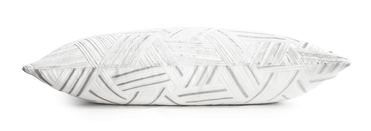 Fig Linens - White Entwined Velvet Pillow by Kevin O'Brien Studio - Side