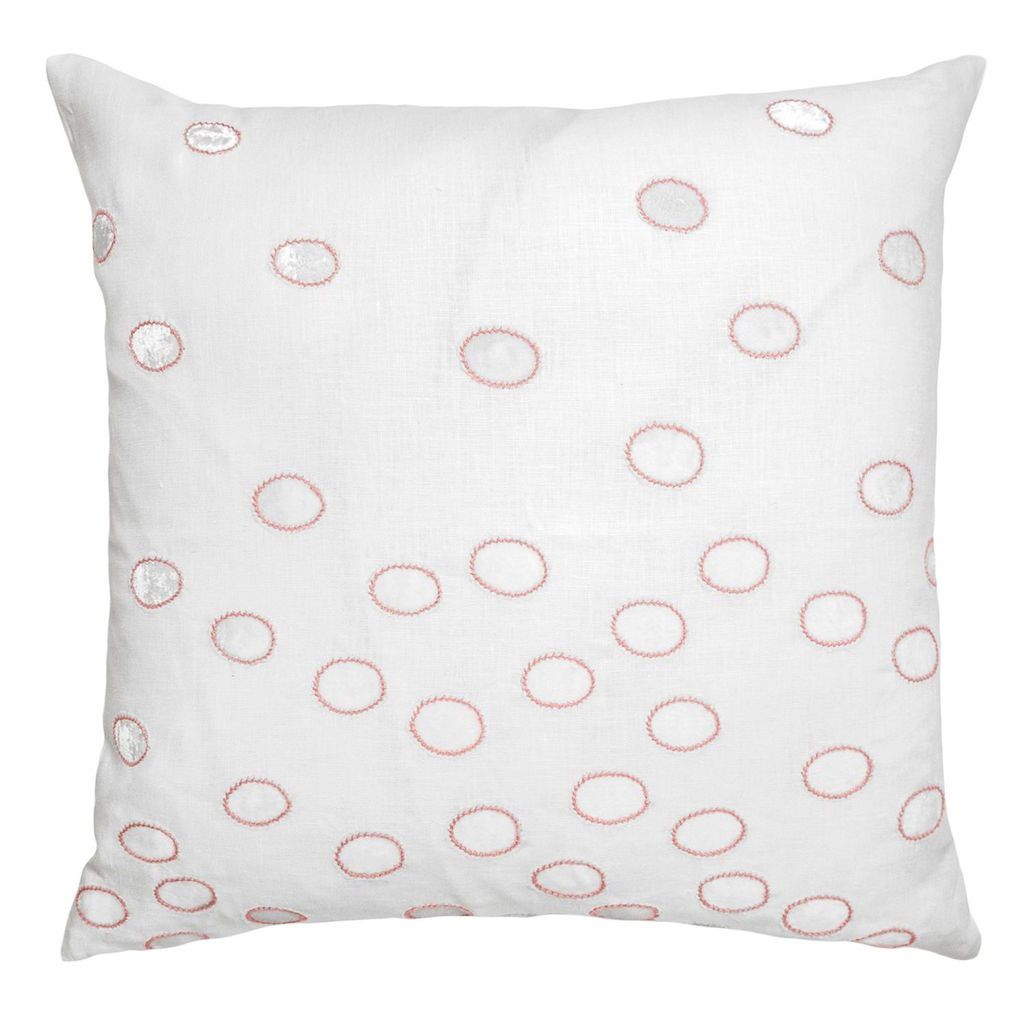 Fig Linen - Apricot Ovals Velvet Appliqué Pillow by Kevin O'Brien Studio