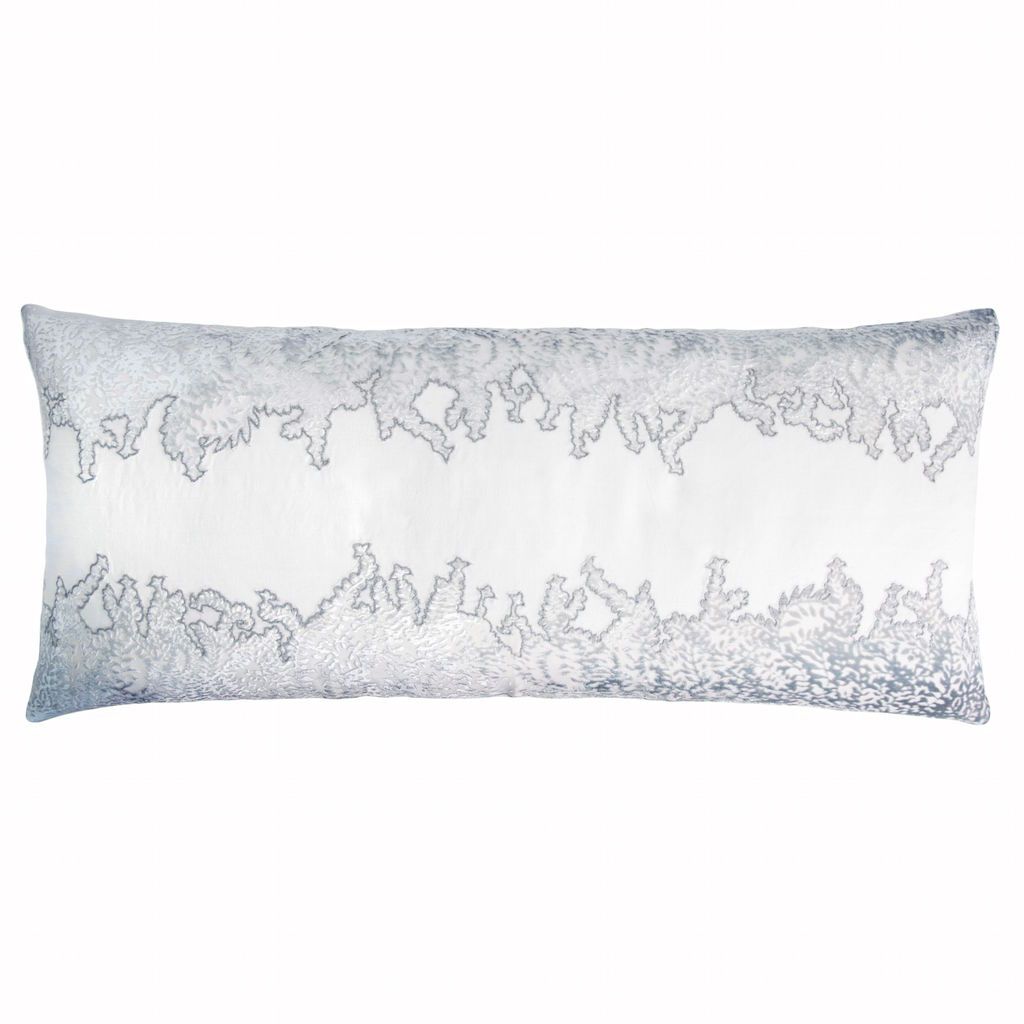 White &amp; Steel Ferns Velvet Appliqué Pillow by Kevin O&#39;Brien Studio
