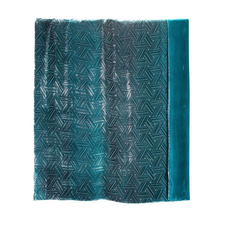 Pacific Entwined Velvet Throw with Geometric Pattern  by Kevin O&#39;Brien Studio | Fig Linens