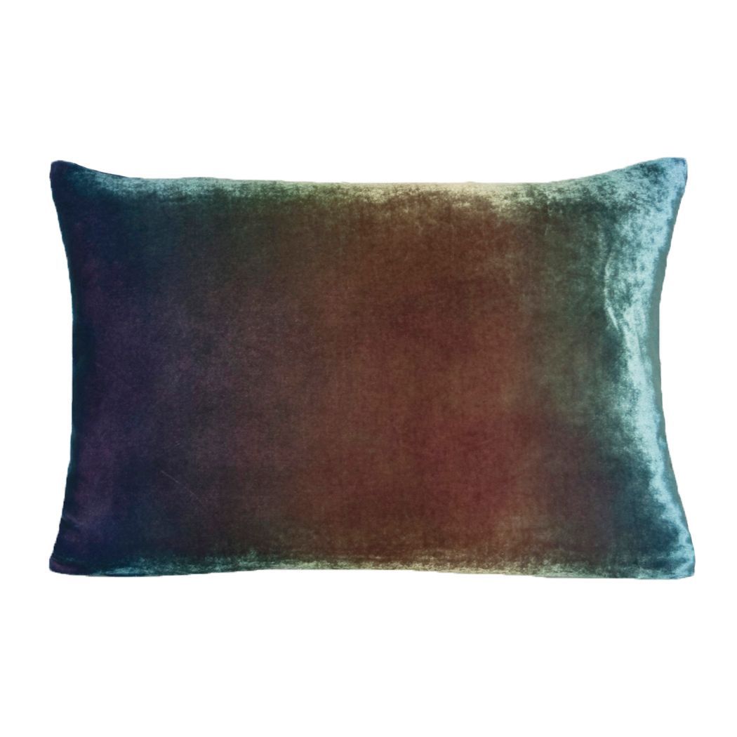 Ombre Peacock Velvet Pillows by Kevin O'Brien Studio | Fig Linens