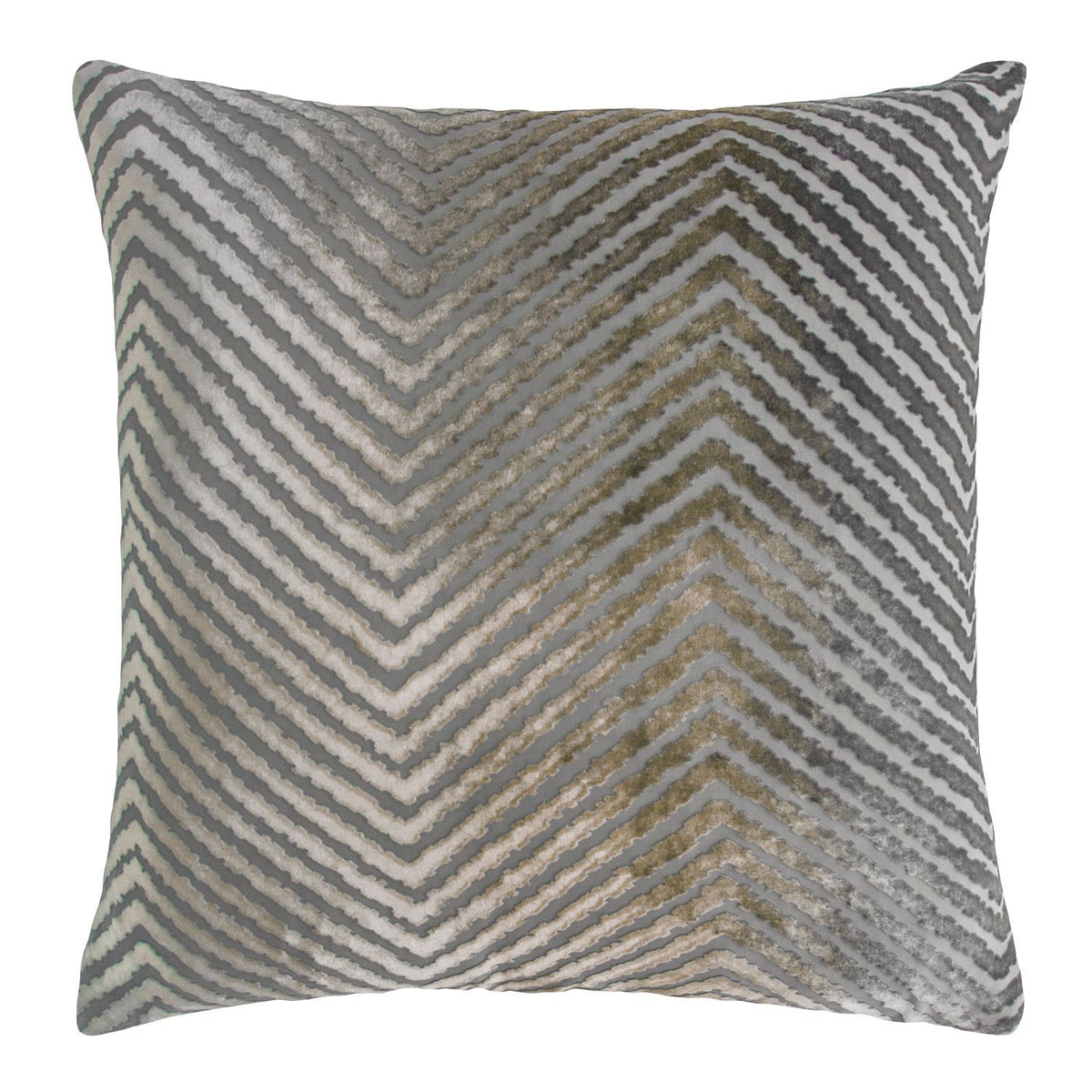 Nickel Chevron Velvet Pillows by Kevin O&#39;Brien Studio | Fig Linens